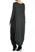 Sexy Black Shirring Gathered Side Drape Bubble Jersey Dress